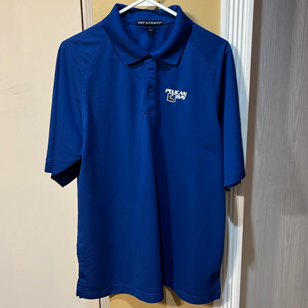 Port Authority Blue Pelican Bay Golf Polo Size L